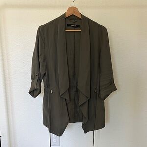 Zara Army Green Women's Cardigan Blazer Too